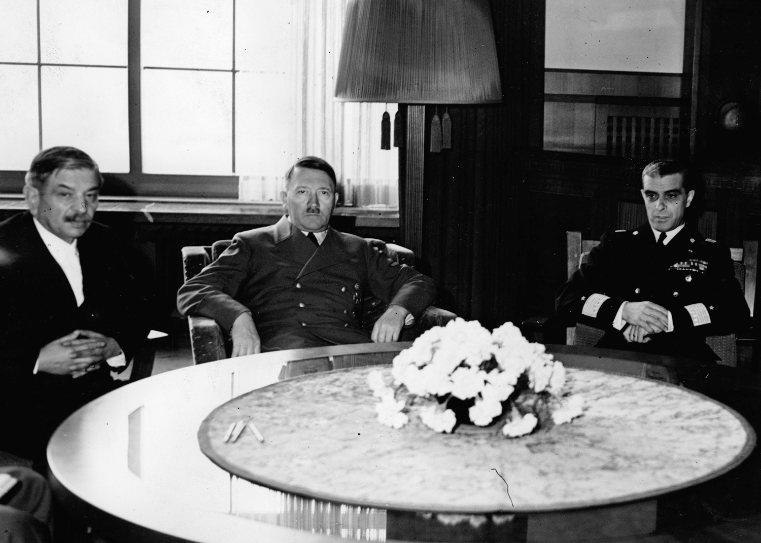 Adolf Hitler at the Berghof with French Prime Minister Pierre Laval and Italian undersecretary of state Giuseppe Bastianini